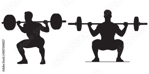 Man lifting a dumbbell in a black silhouette illustration