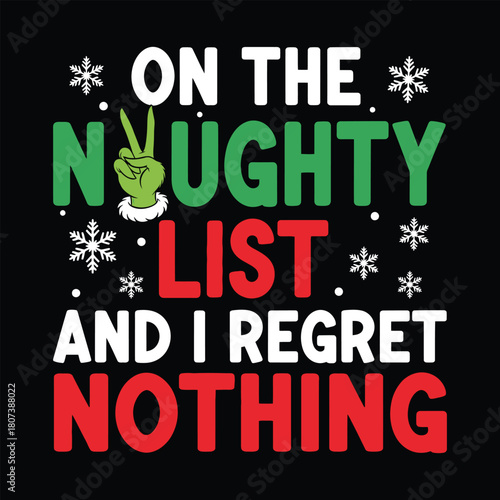Funny Christmas Naughty List SVG – Holiday Humor Quote Design