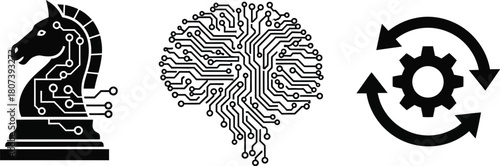 Robo Consult Icons – AI Advisory, Digital Assistance, and Automation Symbols