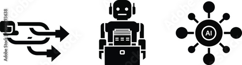 Robo Consult Icons – AI Advisory, Digital Assistance, and Automation Symbols