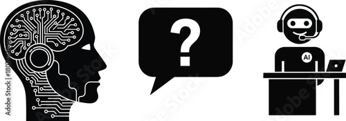 Robo Consult Icons – AI Advisory, Digital Assistance, and Automation Symbols