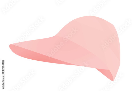 Pink long visor cap. vector illustration	
