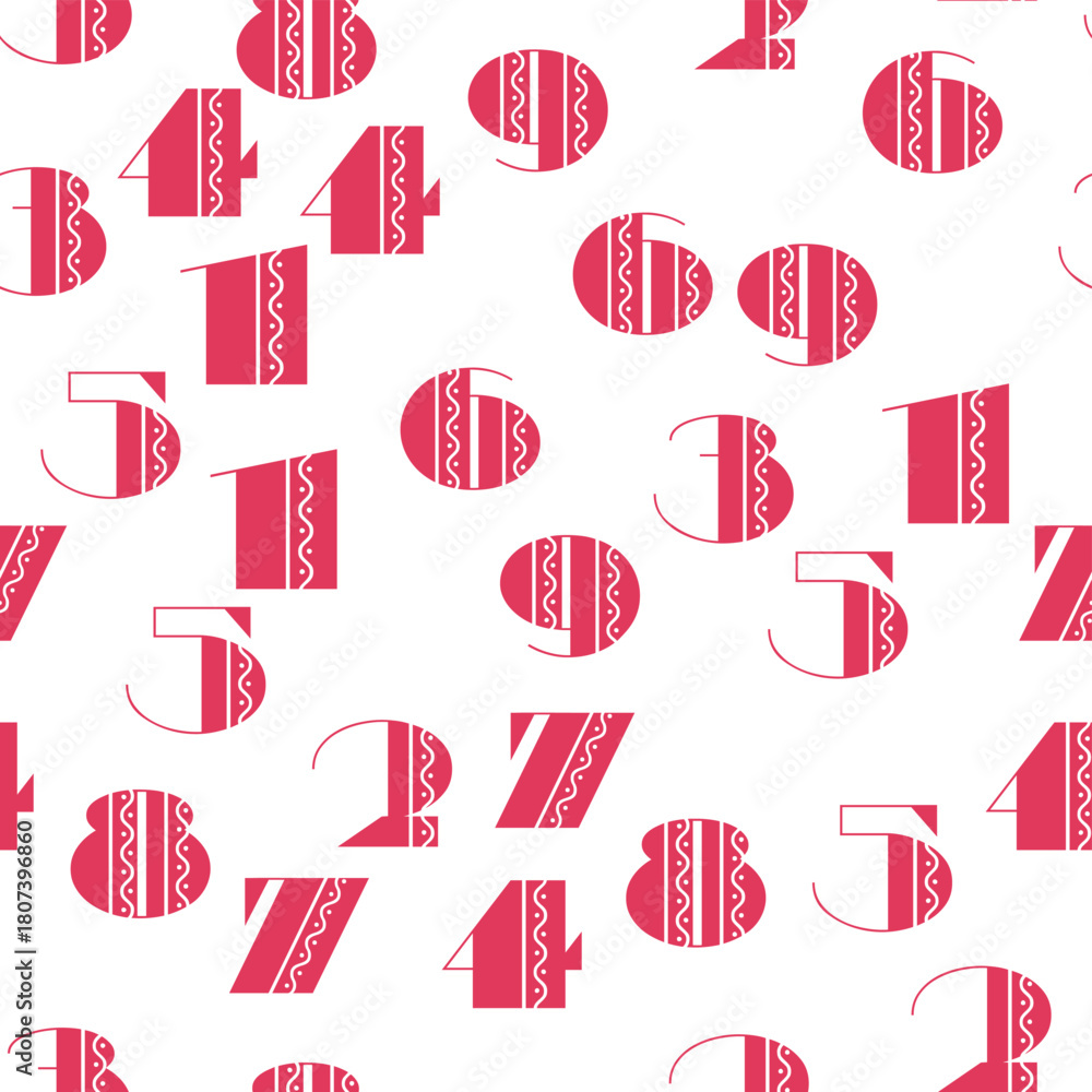 Fototapeta premium Seamless pattern with beautiful numbers. Algebra and geometry, calculations.