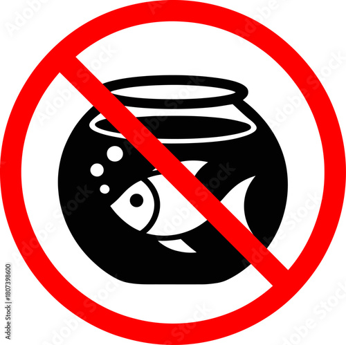Pet Restriction No Fish or Aquarium Prohibition Sign