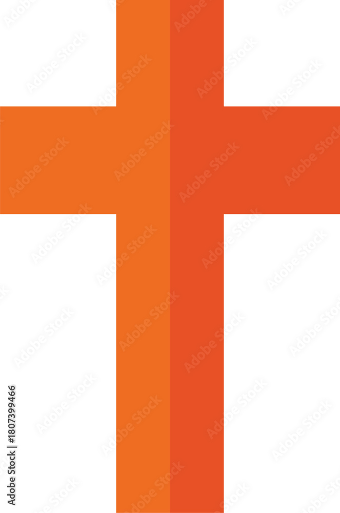 Fototapeta premium Christian cross or crucifix flat icon vector symbol
