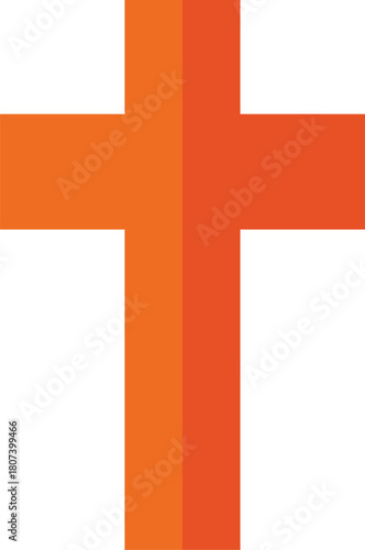 Christian cross or crucifix flat icon vector symbol