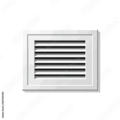 A white ventilation grille on a white background