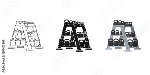 Three styles vector set line art, silhouette and color version three folders in different styles outline, solid black, and yellow, representing file management and organization