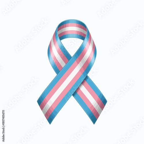 Transgender pride ribbon symbol of support and awareness