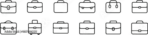 briefcase, suitcase, bag, luggage, icon, symbol, business, travel, work, professional, carry-on, handle, strap, lock, design, graphic, simple, outline, line art, black, white background, object, acces
