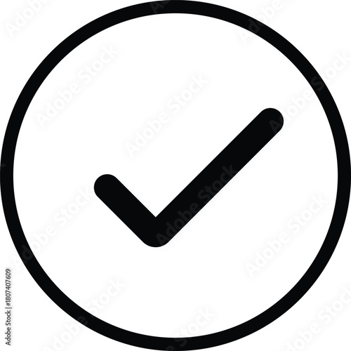 Minimal thin-line vector icon of a valid seal or approval badge. Represents certification, verified quality, guarantee, confirmation, premium label, or trusted status. Ideal for product packaging.