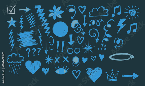 vector illustration of a set of icons for web design