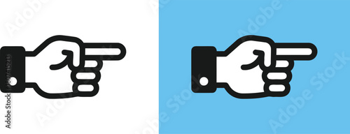 hand, pointing, finger, gesture, direction, sign, symbol, icon, graphic, illustration, black and white, white, blue, background, contrast, left, forward, index finger, human, body part, communication,