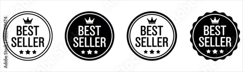 Boost your sales with these best seller badges, perfect for product promotion and e-commerce marketing to highlight your top-rated items.
