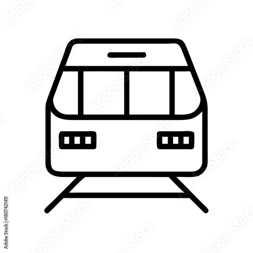 Train icon front view on white background  