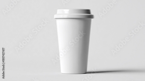 Wallpaper Mural Empty white coffee cup on simple background Torontodigital.ca