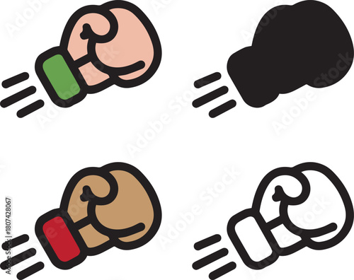 unique boxing punch vector icon
