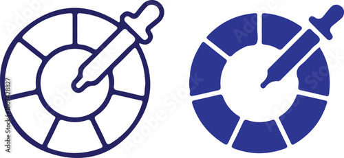 bule line picker icons set vector art 