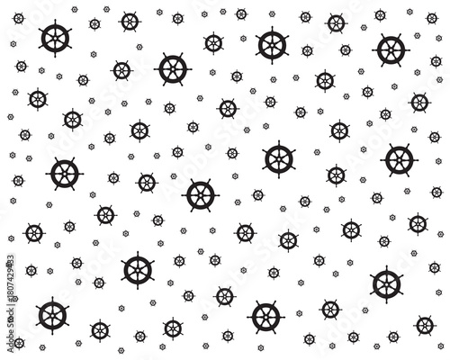 Seamless pattern with black silhouettes on a white background