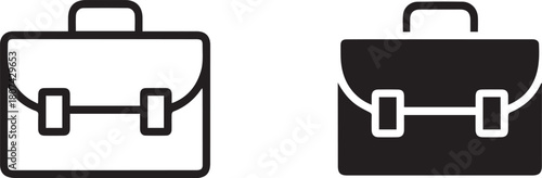 briefcase vector icons outline and solid styles for app and web