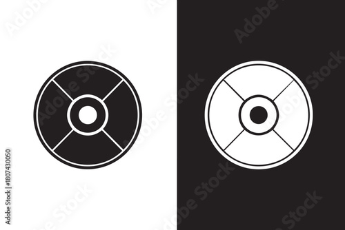 radiation warning sign circular trefoil icon black white graphic