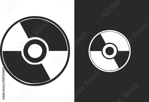 radiation trefoil symbol round safety sign black white vector