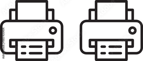 printer icon line art printer with paper feed and printed sheet
