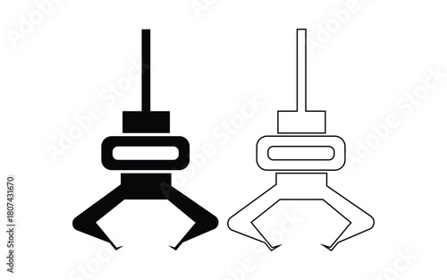 Claw machine device with two metal graspers in different style