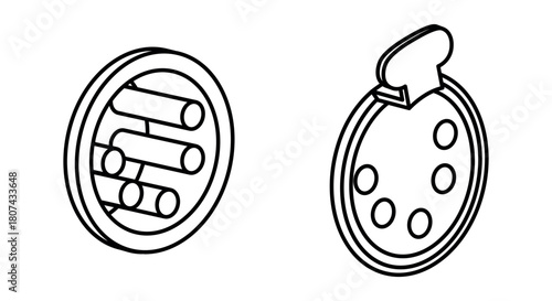Line-art illustration of 5-pin XLR connectors, showing front views with clean outlines. Technical drawing style suitable for audio equipment manuals, schematics, and professional sound system designs.