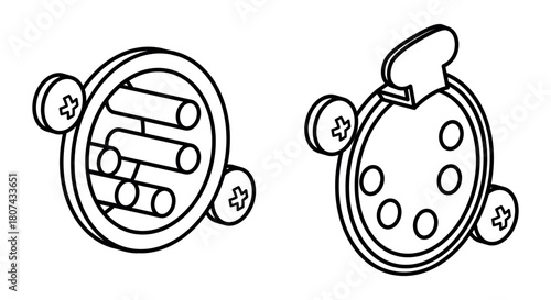 Line-art illustration of 5-pin XLR connectors, showing front views with clean outlines. Technical drawing style suitable for audio equipment manuals, schematics, and professional sound system designs.