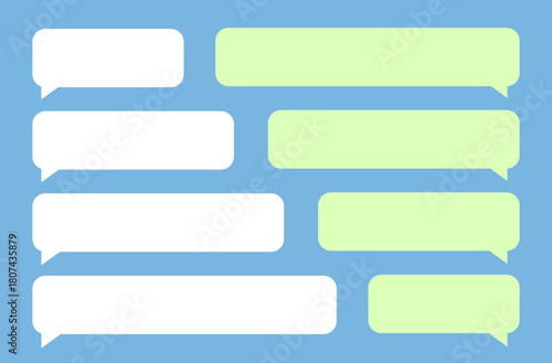 set of colorful origami chat messaging speech bubbles green white vector
