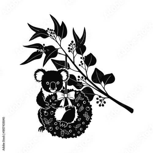 Santa claus and his powerful tiger companion trekking through a snowy night while guided by a traditional glowing lantern.