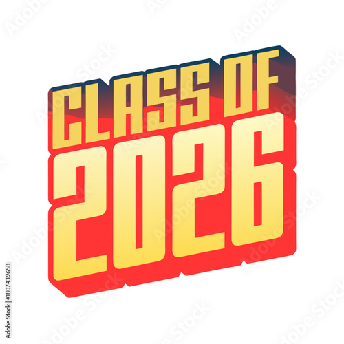Bold and celebratory class of 2026 design isolated on, perfect for graduation announcements and party decorations, featuring a modern and eyecatching style