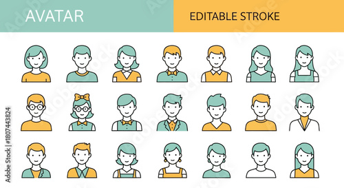 Avatar Icons Set Diverse Portraits for Profiles and User Interfaces