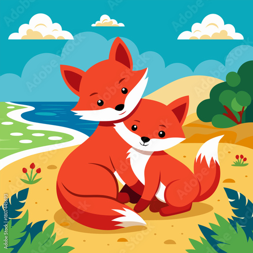 Cute fox cartoon