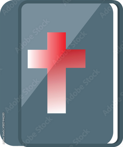Holy Bible or Christian Book with cross vector icon