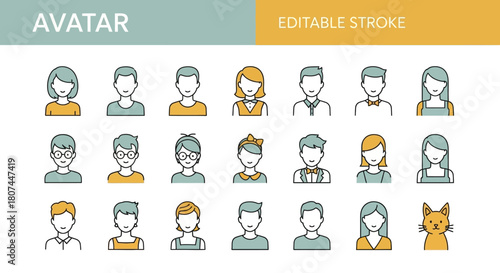 Variety of Modern Avatar Character Portraits and User Profile Icon Collection