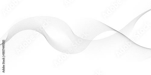 Abstract wave element for design. Digital frequency track equalizer. Stylized line art background. Vector illustration. Wave with lines created using blend tool. Curved wavy line, smooth stripe.
