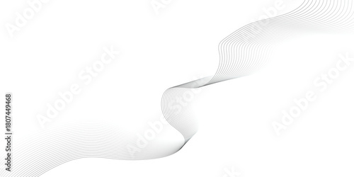 Abstract wave element for design. Digital frequency track equalizer. Stylized line art background. Vector illustration. Wave with lines created using blend tool. Curved wavy line, smooth stripe.