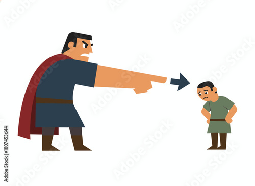 A vector illustration of inner control depicts a depressed man burdened by guilt, highlighting mental health issues, self-discipline challenges, and the oppressive nature of internal psychological