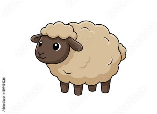 A cute, sleeping guinea pig dreaming, depicted as an adorable kawaii fluffy cavy in quiet repose, shown in a funny, relaxed pose in a childlike flat vector illustration against a white background