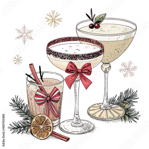 Christian Cocktail Party Set Vector Illustration