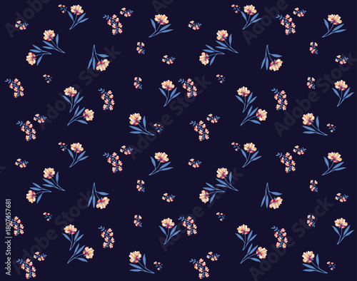 Charming Scattered Floral Vector Pattern