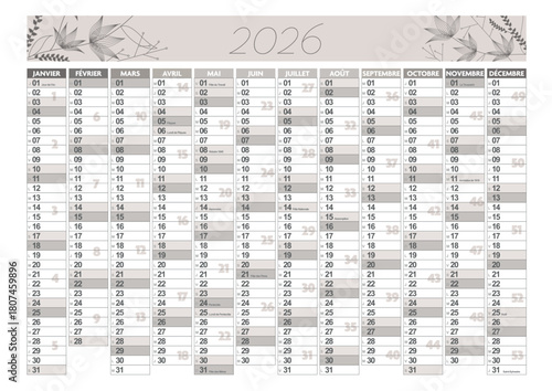 2026 Calendar - French holidays included