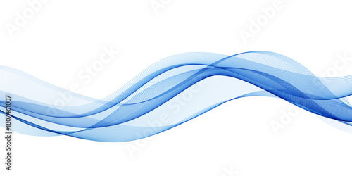 Abstract Background, Transparent Waved Lines. Soft Blue Smoke Wave BG. Colorful Gradient Flowing Wavy Lines. Vector illustration.