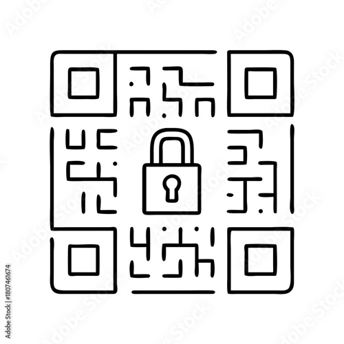 Secured QR Code Depicting Safety and Encryption of Digital Information Transfer