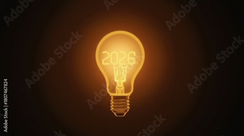 Glowing 2026 light bulb representing new goals, strategic direction and forward-thinking plans for the year ahead 
