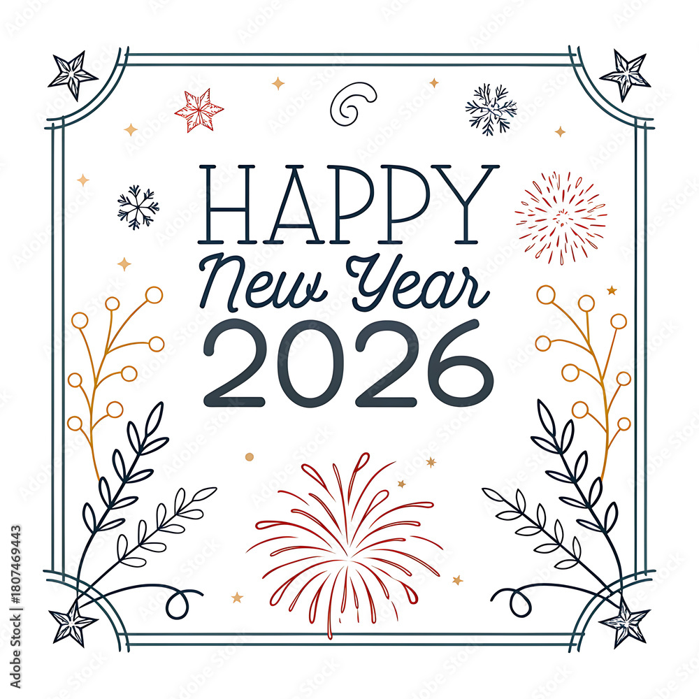 Fototapeta premium Happy New Year 2026