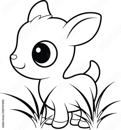 Cute cartoon baby animal outline