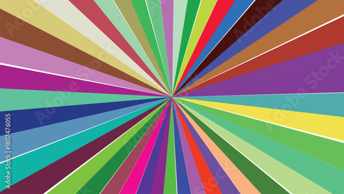 Colorful Radial Pattern Background with Bursting Rays and Vibrant Multicolor Design for Graphic Resources